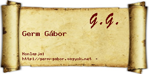 Germ Gábor névjegykártya